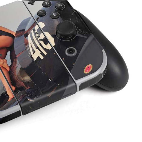 1940s Navy Pin-Up Girl On Corsair Fighter Plane Nintendo Switch OLED (2021) Skin